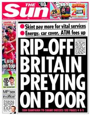 The Sun () Newspaper Front Page for 31 March 2014