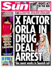 The Sun () Newspaper Front Page for 3 October 2014