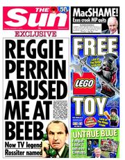 The Sun () Newspaper Front Page for 3 November 2012