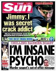 The Sun () Newspaper Front Page for 3 November 2014