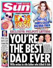 The Sun () Newspaper Front Page for 3 January 2014