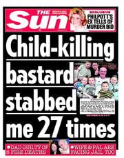 The Sun () Newspaper Front Page for 3 April 2013