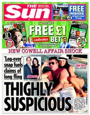 The Sun () Newspaper Front Page for 3 August 2013