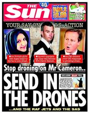 The Sun () Newspaper Front Page for 4 September 2014