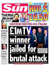 The Sun () Newspaper Front Page for 5 September 2011