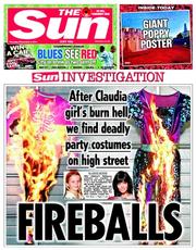 The Sun () Newspaper Front Page for 6 November 2014
