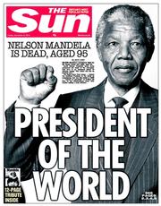 The Sun () Newspaper Front Page for 6 December 2013