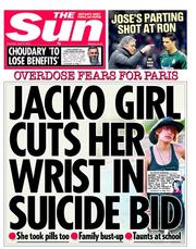 The Sun () Newspaper Front Page for 6 June 2013