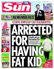 The Sun () Newspaper Front Page for 6 June 2014