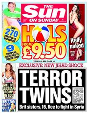 The Sun () Newspaper Front Page for 6 July 2014