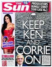 The Sun () Newspaper Front Page for 7 February 2014