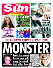 The Sun () Newspaper Front Page for 7 April 2013