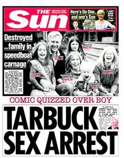 The Sun () Newspaper Front Page for 7 May 2013
