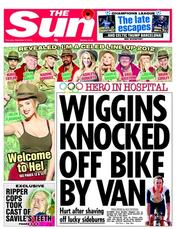 The Sun () Newspaper Front Page for 8 November 2012