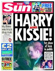 The Sun () Newspaper Front Page for 8 March 2014