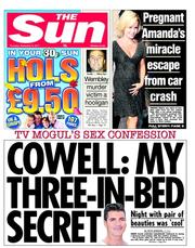 The Sun () Newspaper Front Page for 8 September 2011