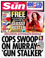 The Sun () Newspaper Front Page for 9 November 2013