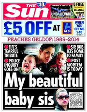 The Sun () Newspaper Front Page for 9 April 2014