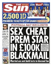 The Sun () Newspaper Front Page for 9 August 2013