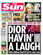 The Sun () Newspaper Front Page for 9 September 2011