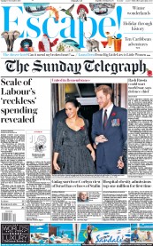 The Sunday Telegraph () Newspaper Front Page for 10 November 2019