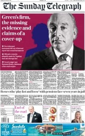The Sunday Telegraph () Newspaper Front Page for 10 February 2019