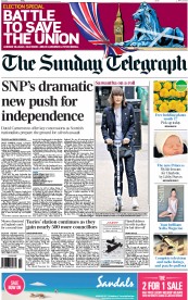 The Sunday Telegraph () Newspaper Front Page for 10 May 2015