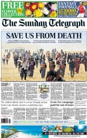 The Sunday Telegraph () Newspaper Front Page for 10 August 2014