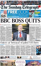 The Sunday Telegraph () Newspaper Front Page for 11 November 2012