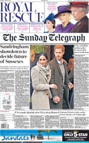 The Sunday Telegraph () Newspaper Front Page for 12 January 2020
