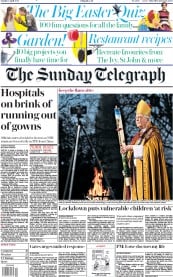 The Sunday Telegraph () Newspaper Front Page for 12 April 2020