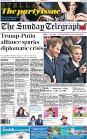 The Sunday Telegraph () Newspaper Front Page for 13 November 2016