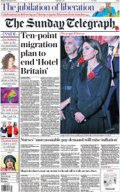 The Sunday Telegraph () Newspaper Front Page for 13 November 2022