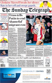 The Sunday Telegraph () Newspaper Front Page for 14 November 2021