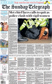 The Sunday Telegraph () Newspaper Front Page for 14 March 2021