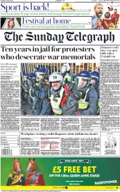 The Sunday Telegraph () Newspaper Front Page for 14 June 2020