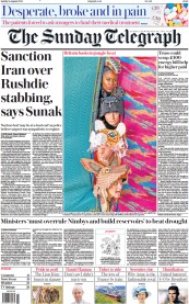 The Sunday Telegraph () Newspaper Front Page for 14 August 2022