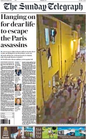 The Sunday Telegraph () Newspaper Front Page for 15 November 2015