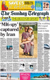 The Sunday Telegraph () Newspaper Front Page for 15 December 2013