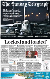 The Sunday Telegraph () Newspaper Front Page for 15 April 2018