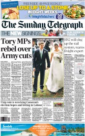 The Sunday Telegraph () Newspaper Front Page for 15 September 2013