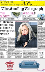 The Sunday Telegraph () Newspaper Front Page for 16 February 2020