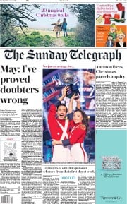 The Sunday Telegraph () Newspaper Front Page for 17 December 2017
