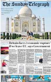 The Sunday Telegraph () Newspaper Front Page for 17 April 2016