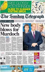 The Sunday Telegraph () Newspaper Front Page for 17 July 2011
