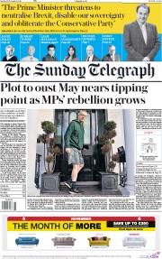 The Sunday Telegraph () Newspaper Front Page for 18 November 2018