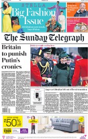 The Sunday Telegraph () Newspaper Front Page for 18 March 2018