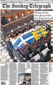 The Sunday Telegraph () Newspaper Front Page for 18 April 2021