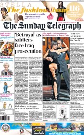 The Sunday Telegraph () Newspaper Front Page for 18 September 2016