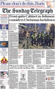 The Sunday Telegraph () Newspaper Front Page for 19 December 2021